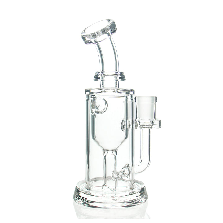 Leisure Glass Clear Incycler Rig — clear glass incycler dab rig shown from alternate angle
