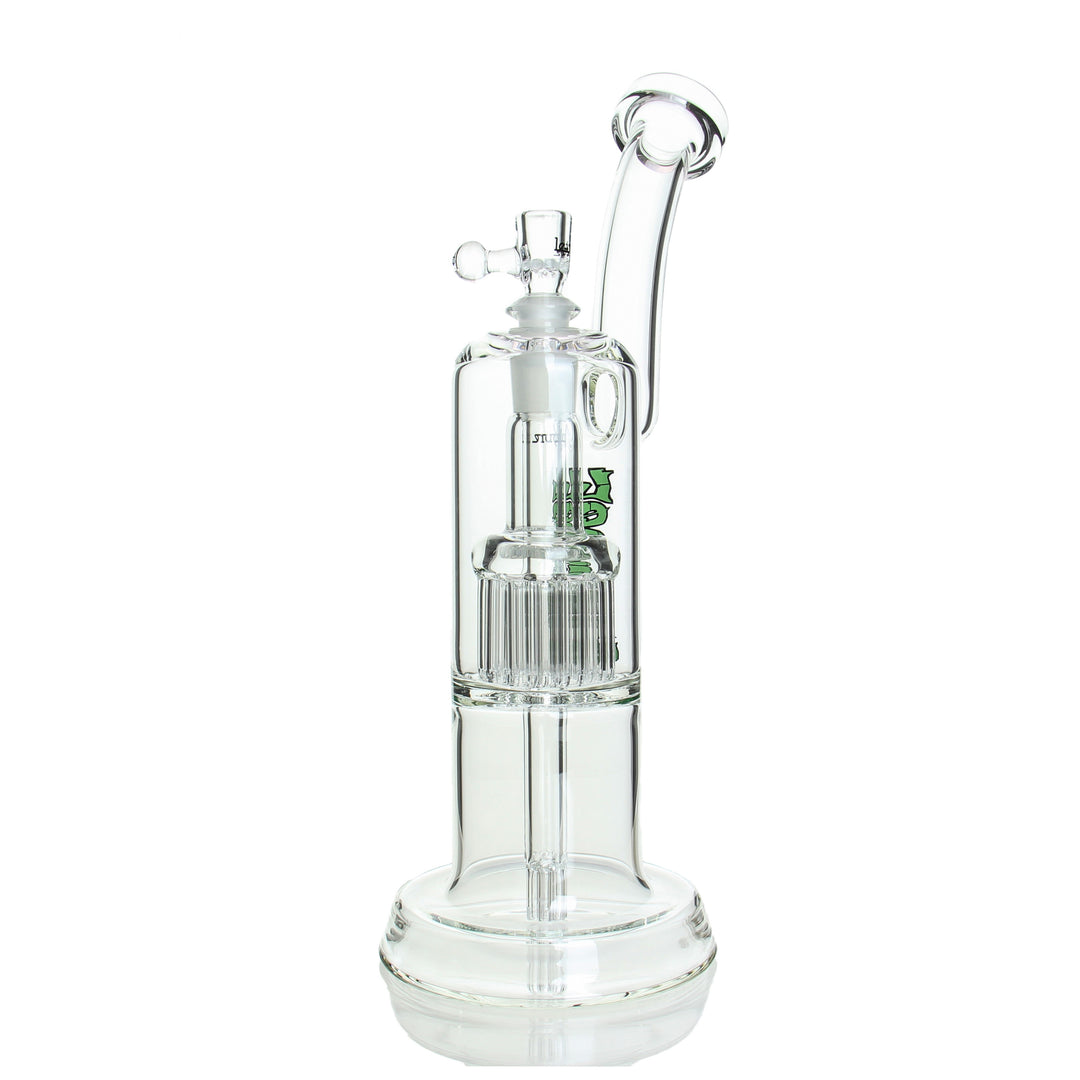 Leisure Glass Double Bub Green — double-bubble bong in green