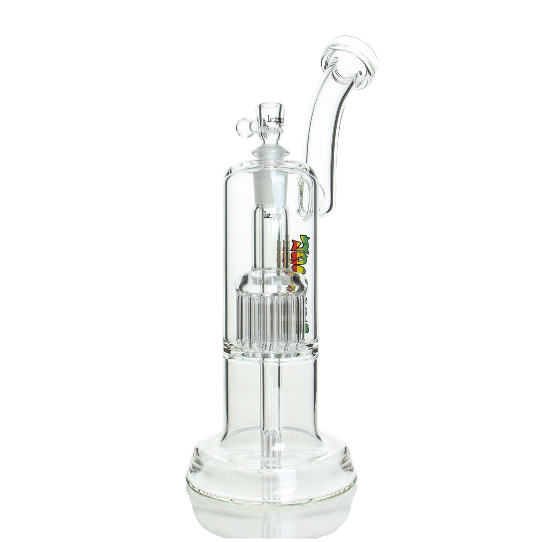 Leisure Glass Double Bub Rasta — double-bubble bong in rasta colorway