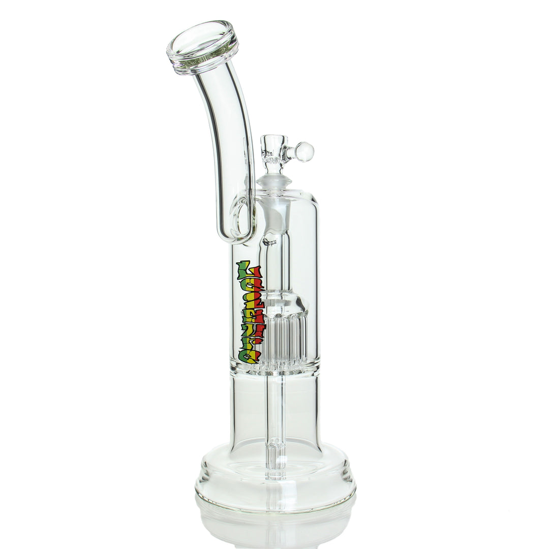 Leisure Glass Double Bub Rasta — rasta double bub from alternate angle