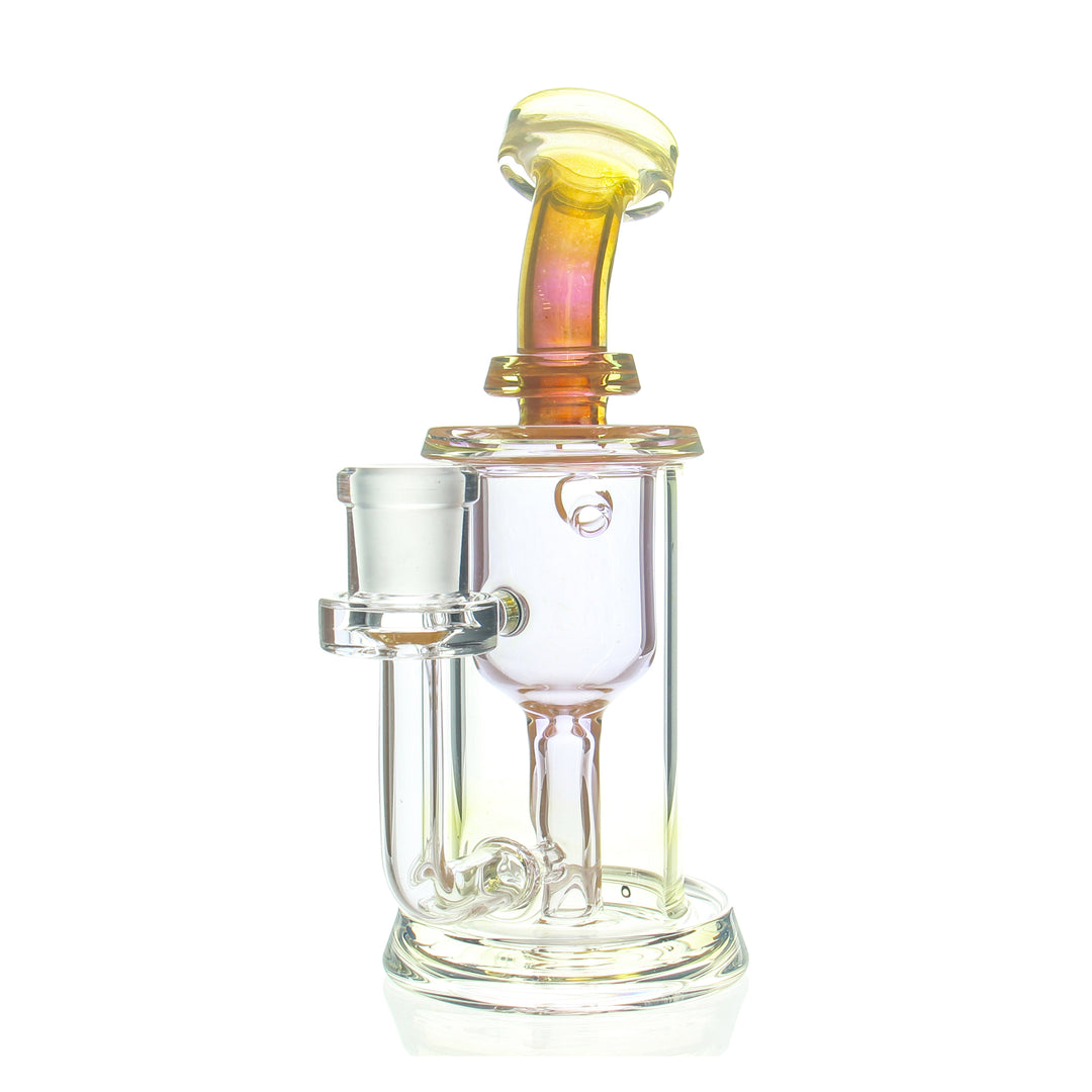 Leisure Glass Fume Incycler Rig — handblown incycler dab rig with silver fume glass body and recycling action