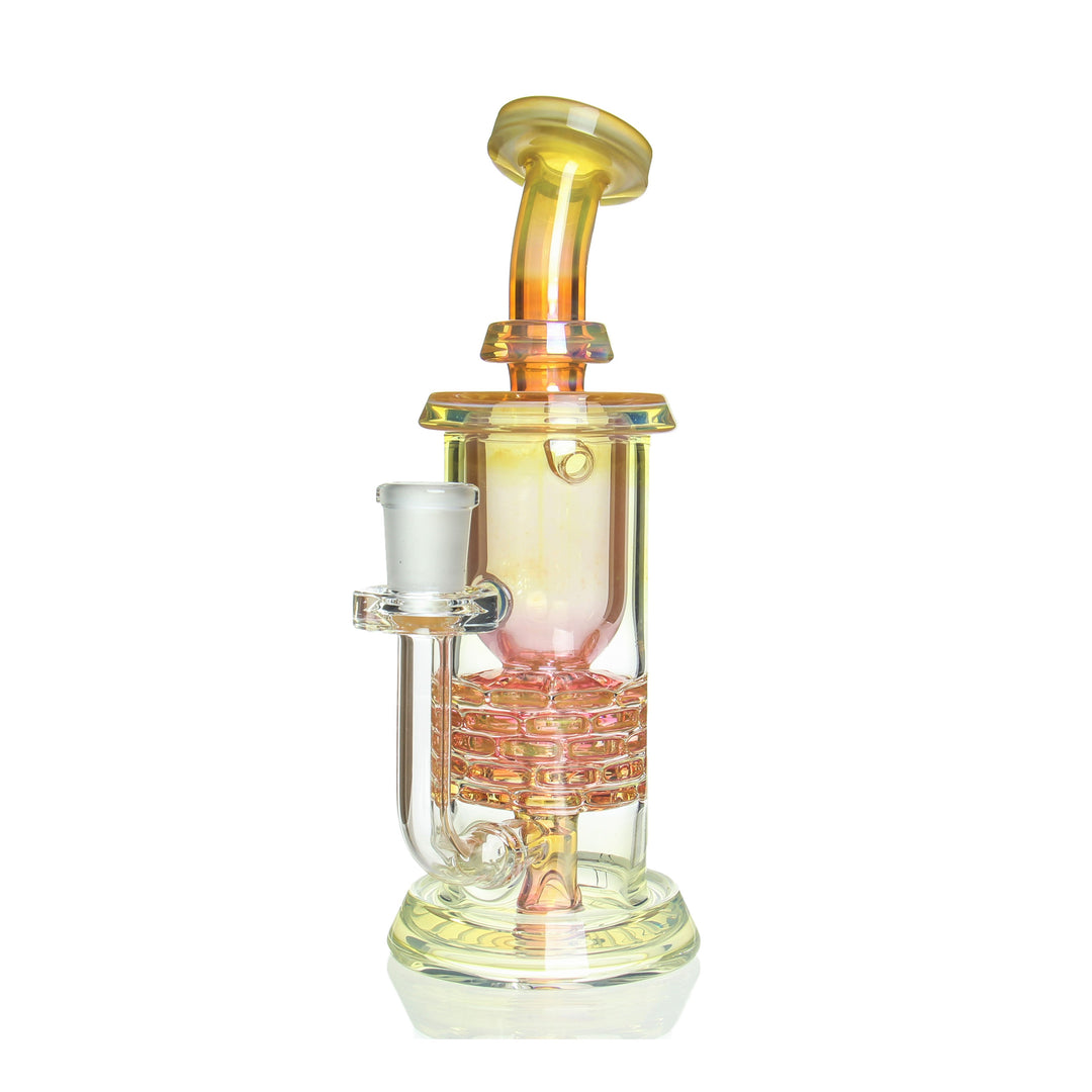 Leisure Glass Fumed Brick Stack Incycler Rig — fumed brick-stack-perc incycler dab rig