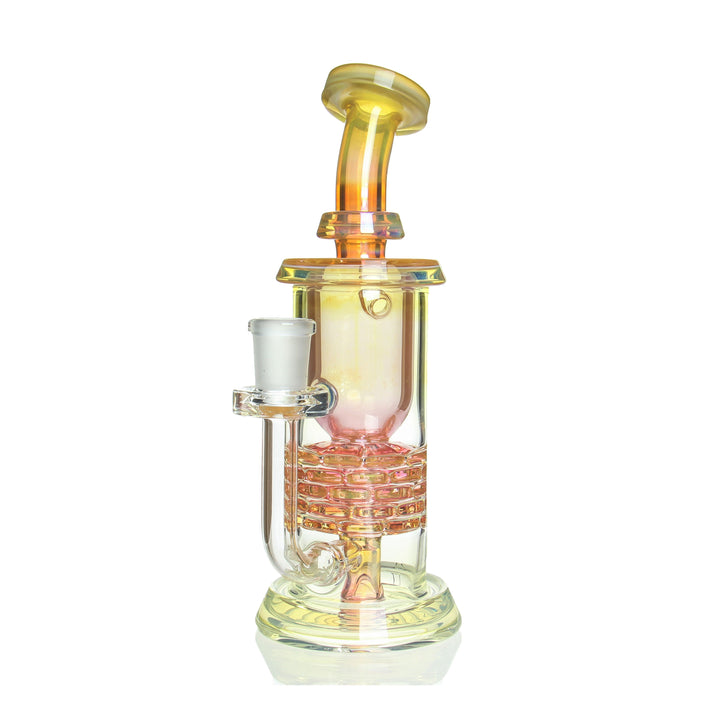 Leisure Glass Fumed Brick Stack Incycler Rig — fumed brick-stack-perc incycler dab rig