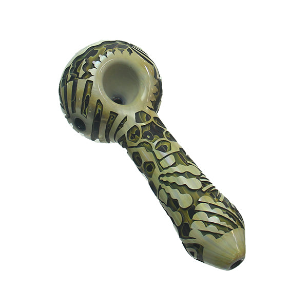 Liberty 503 Deep Sandblasted Hand Pipe Aztec Sun with Wig Wag Cap