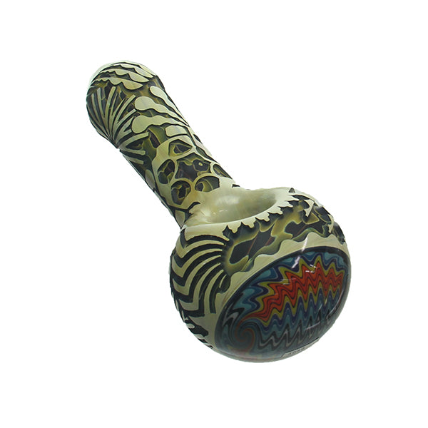 Liberty 503 Deep Sandblasted Hand Pipe Aztec Sun side view