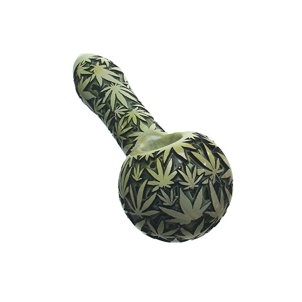 Liberty 503 Deep Sandblasted Hand Pipe Weed Plant side view