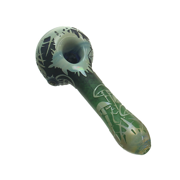 Liberty 503 Deep Sandblasted Dual Color Frit Hand Pipe Mushrooms with reversal cap