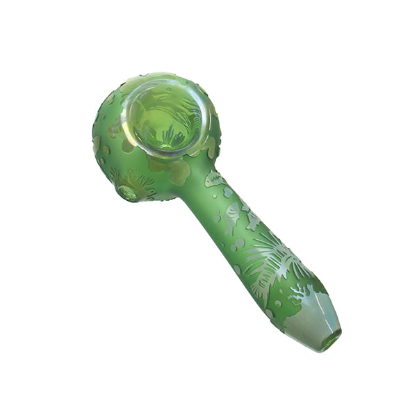 Liberty 503 Sandblasted Hand Pipe Sea Life Green sculptural dry pipe