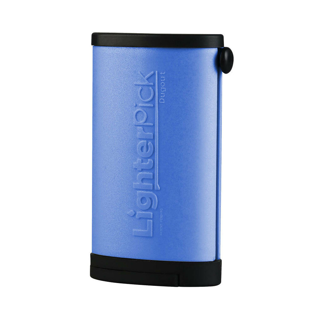 LighterPick Dugout Blue — portable one-hitter dugout with built-in lighter holder in blue colorway