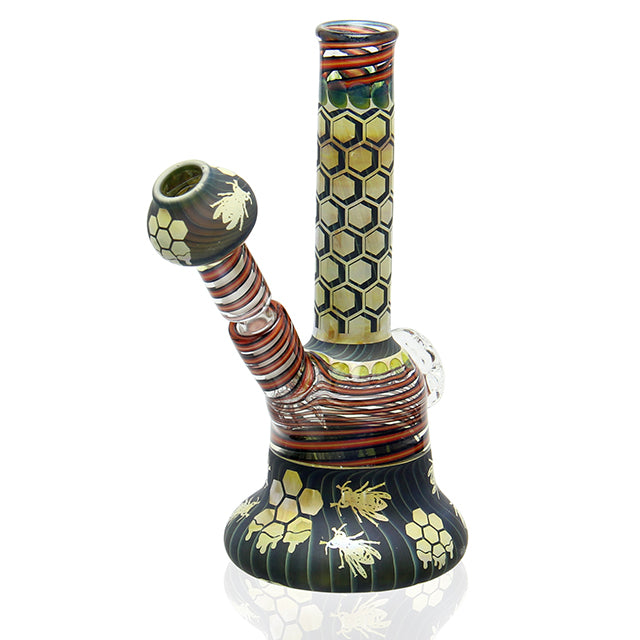 Little B Mini Tube Red accent mini bong with 14mm female joint
