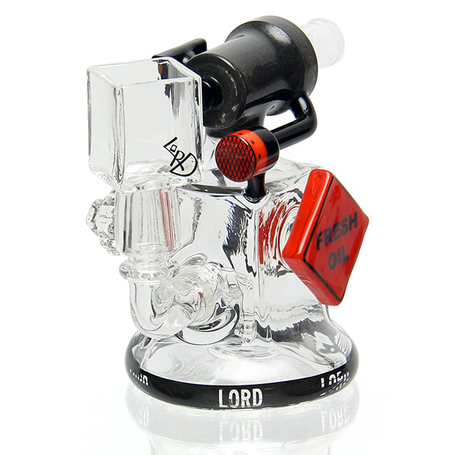 Lord Glass Large Hazard Vapor Bubbler #1 sculptural mini dab rig with 14mm male joint