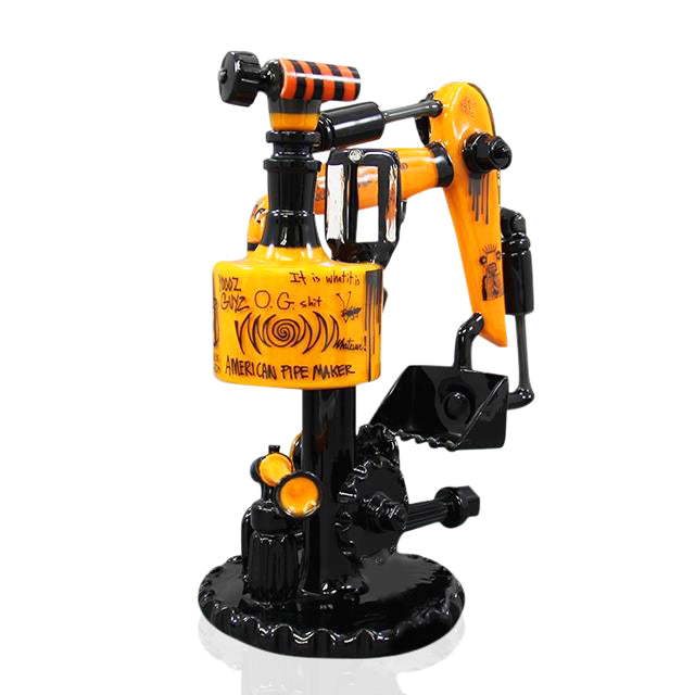 Lord Glass x Zach P Excavator Dab Rig Set Collectors Edition full view with industrial crane design 14mm female joint