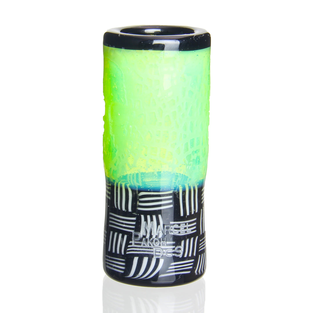 Marcel x Pakoh x Dale Sommers 18mm Weave Dome Green — heady collab glass slide dome with woven green accent