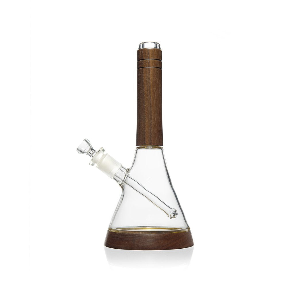 Marley Natural Walnut Wood and Glass Waterpipe front view