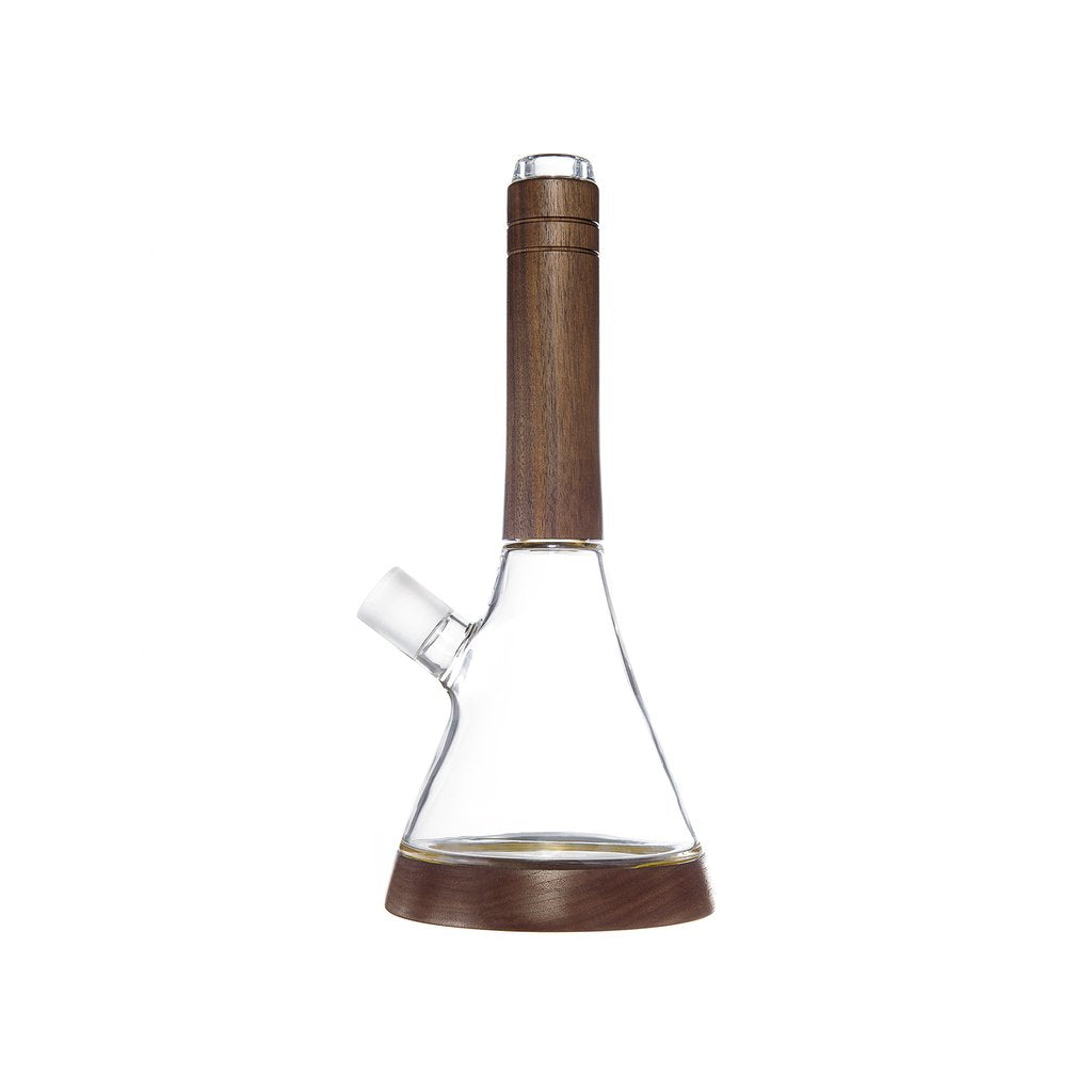 Marley Natural Walnut Wood and Glass Waterpipe side view