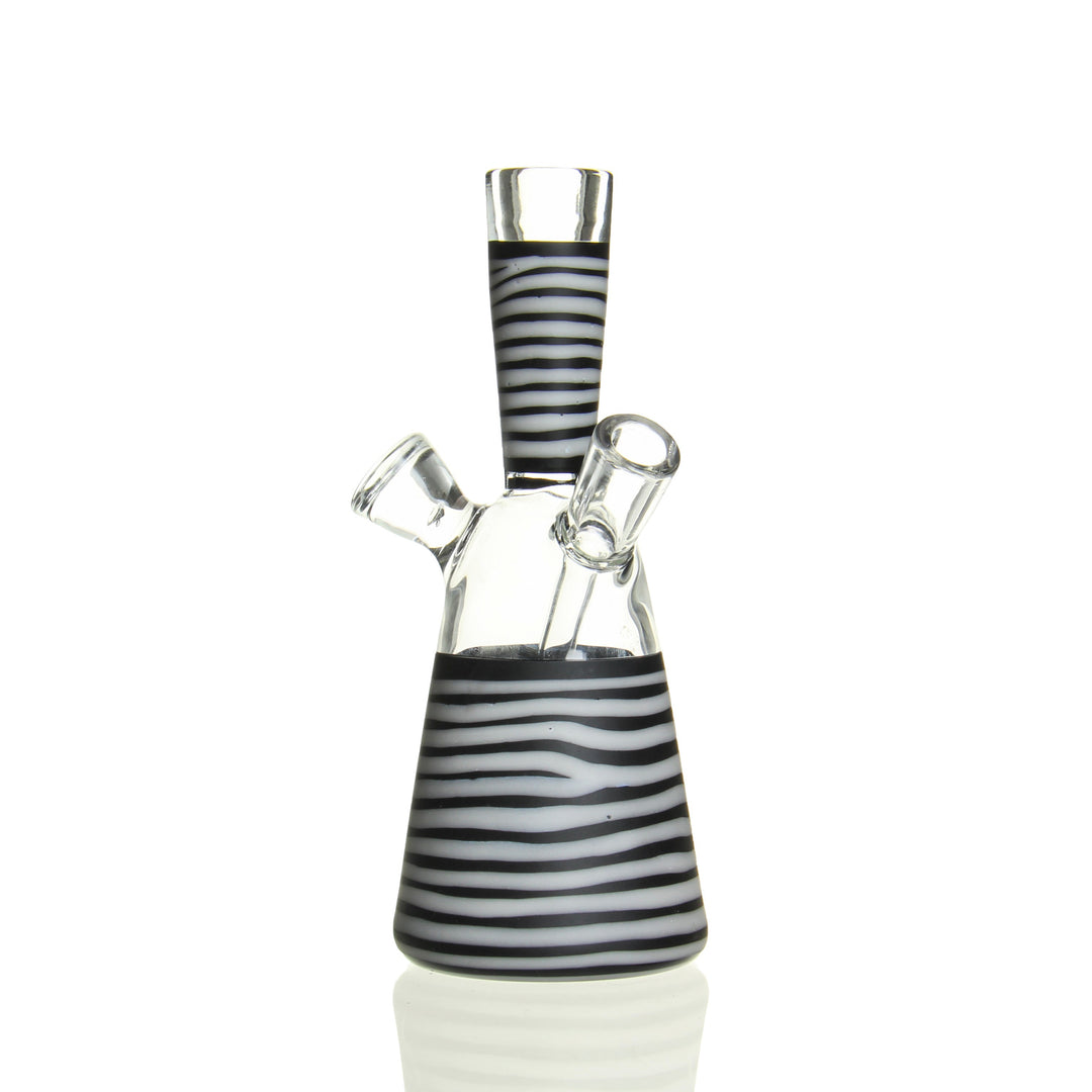 Matt Robertson Diamond Series Zoo Tube Zebra — Diamond Series Gir-rando-style Zoo tube bong in Zebra colorway