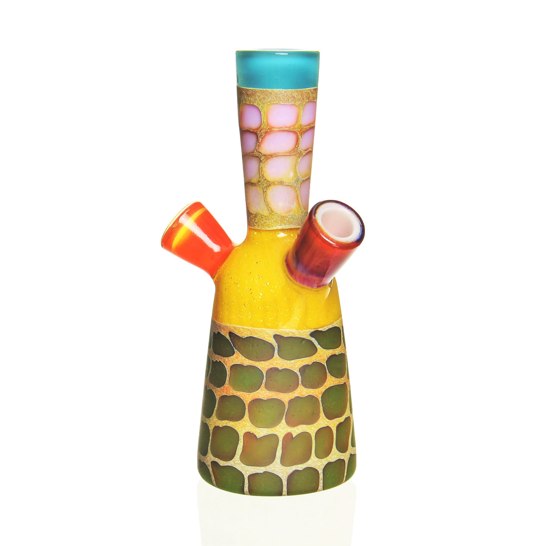 Matt Robertson Gir-rando Zoo Tube Orange Dichro — handblown Gir-rando Zoo tube bong in orange dichro