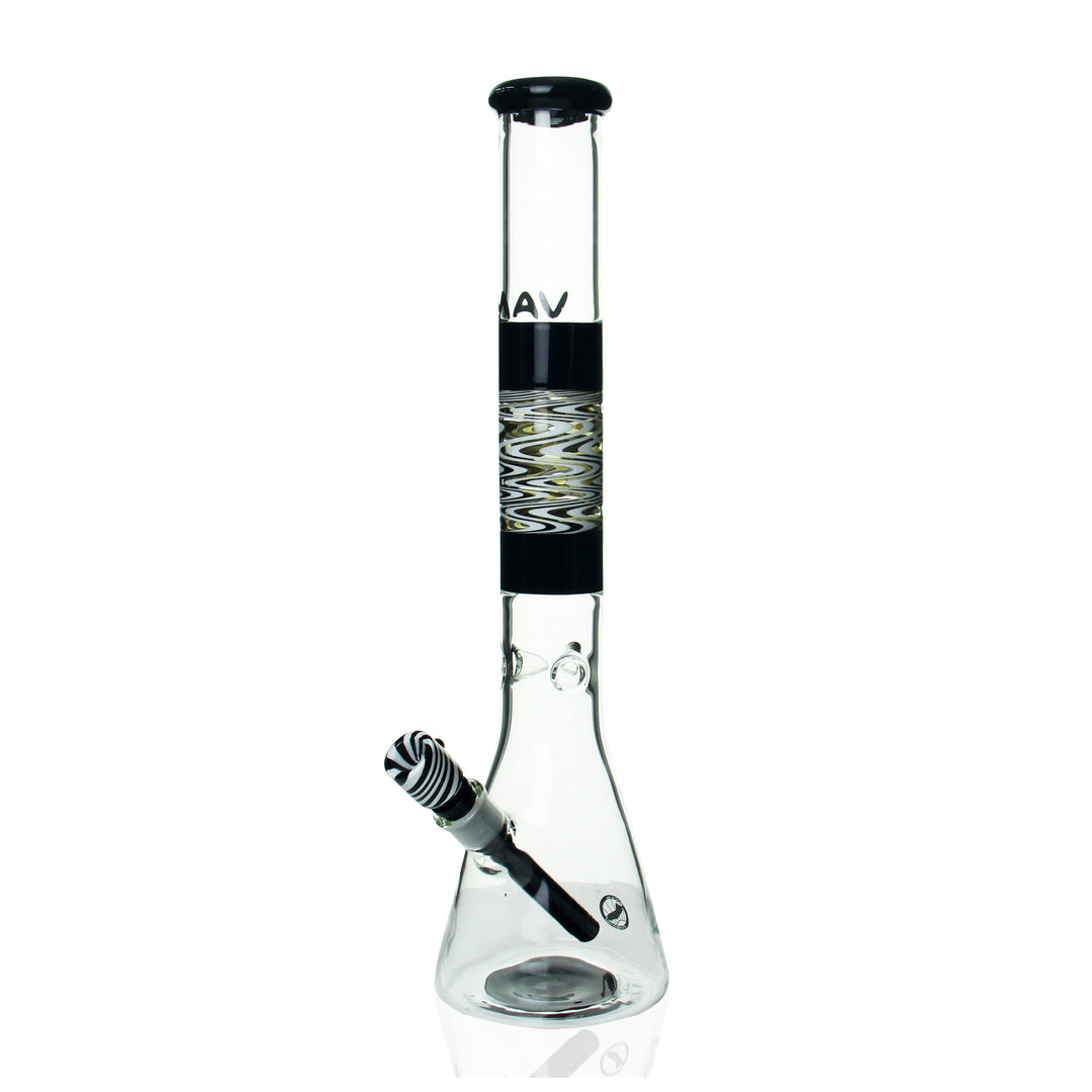 MAV Glass 18 inch Reversal Section Beaker Black and White water pipe