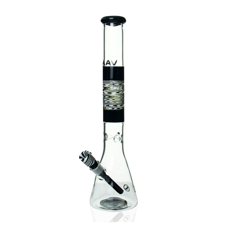MAV Glass 18 inch Reversal Section Beaker Black and White water pipe