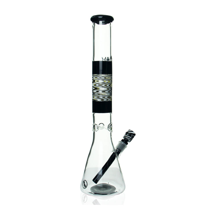 MAV Glass 18 inch Reversal Section Beaker Black and White side view