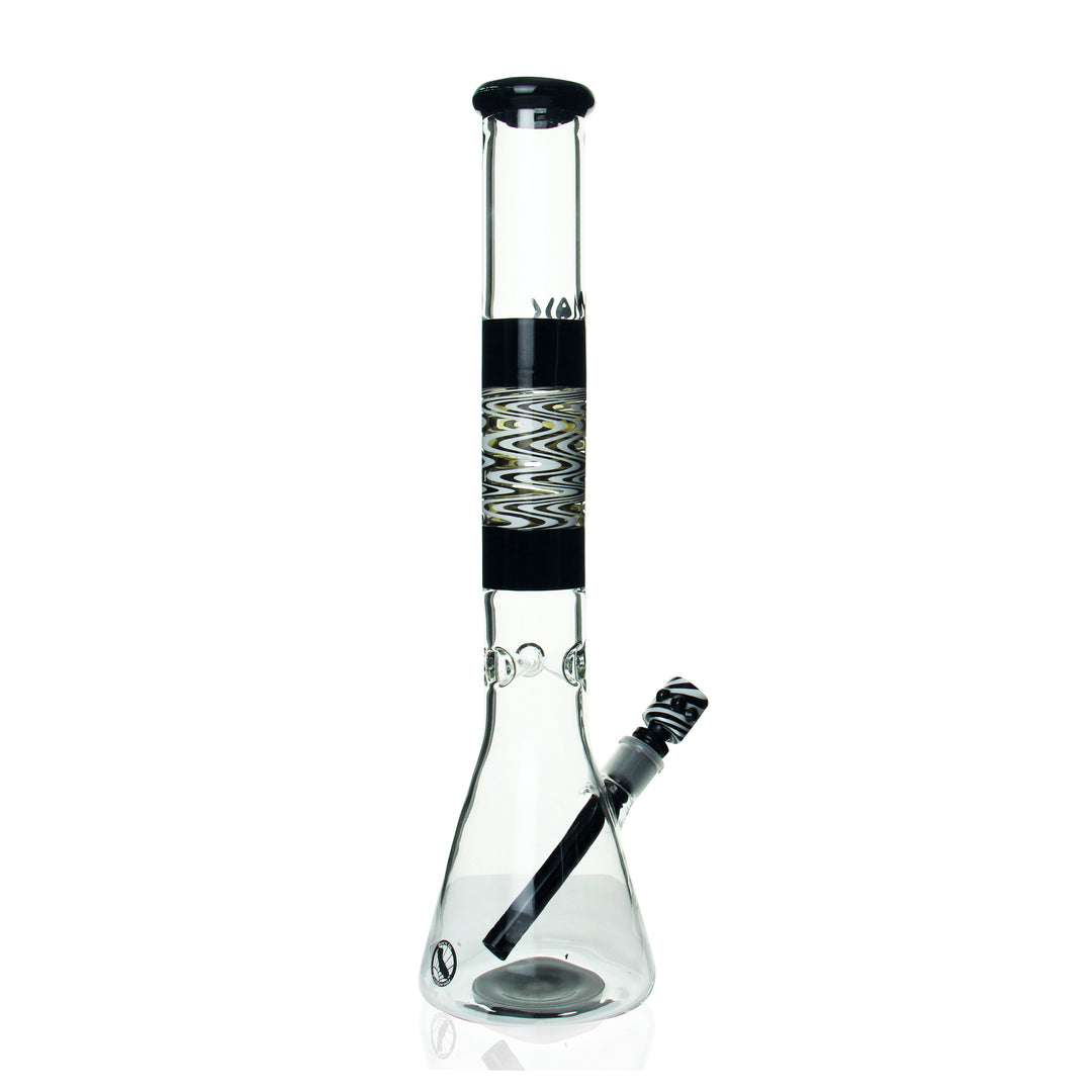 MAV Glass 18 inch Reversal Section Beaker Black and White side view