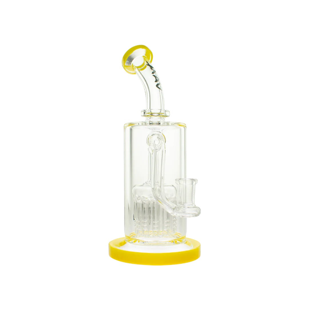 MAV Glass 12 Arm Sycamore Tree Perc 2.0 Yellow — water pipe with 12 arm sycamore tree percolator, yellow accents