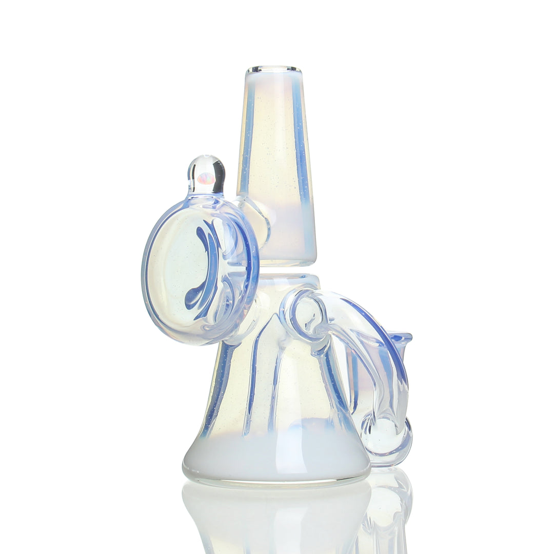 MeadeMade Glass Beldar Secret White and Lucid — Secret White and Lucid Beldar shown from alternate angle