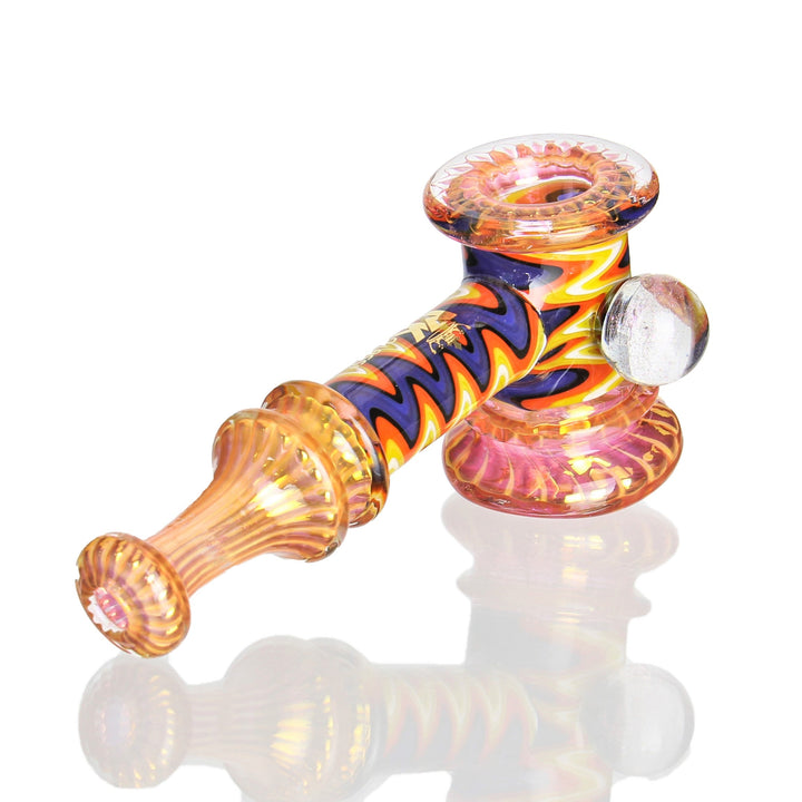 MK Glass Hammer Bubbler Fumed — fumed hammer bubbler hand pipe, hero shot
