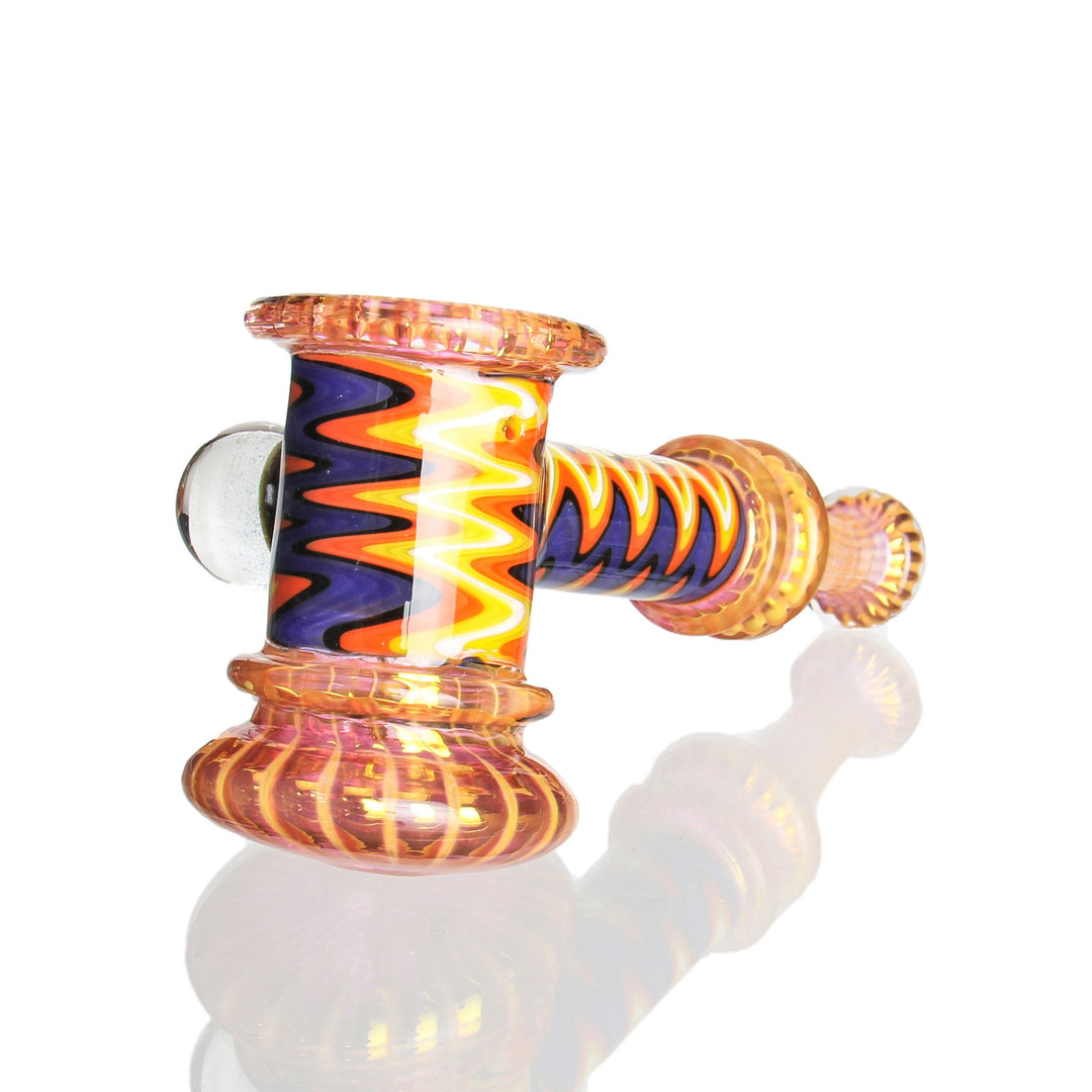 MK Glass Hammer Bubbler Fumed — alternate angle of the hammer bubbler