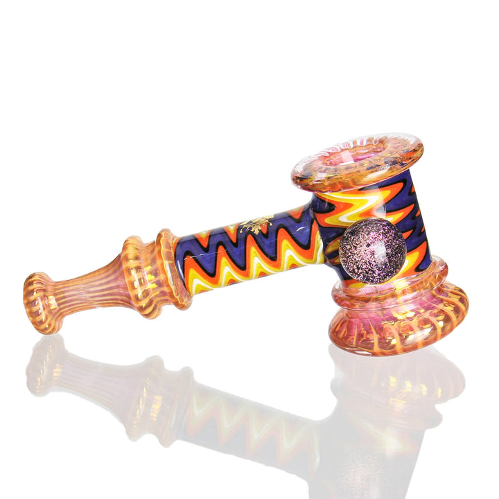 MK Glass Hammer Bubbler Fumed — fumed glass detail