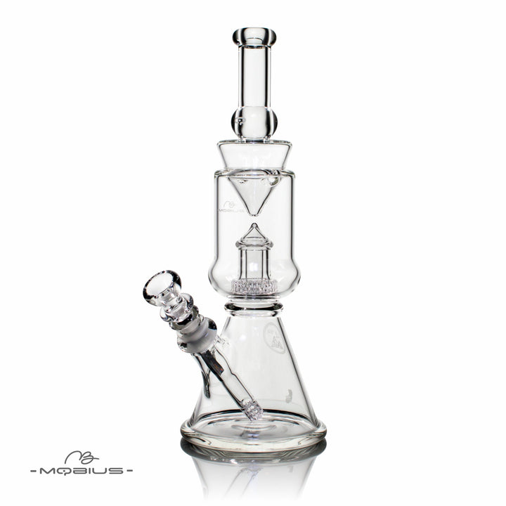 Mobius Glass 14ER beaker bong with 14mm female joint and integrated percolator