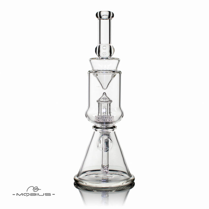Mobius Glass 14ER beaker bong detail of mouthpiece and ice catcher