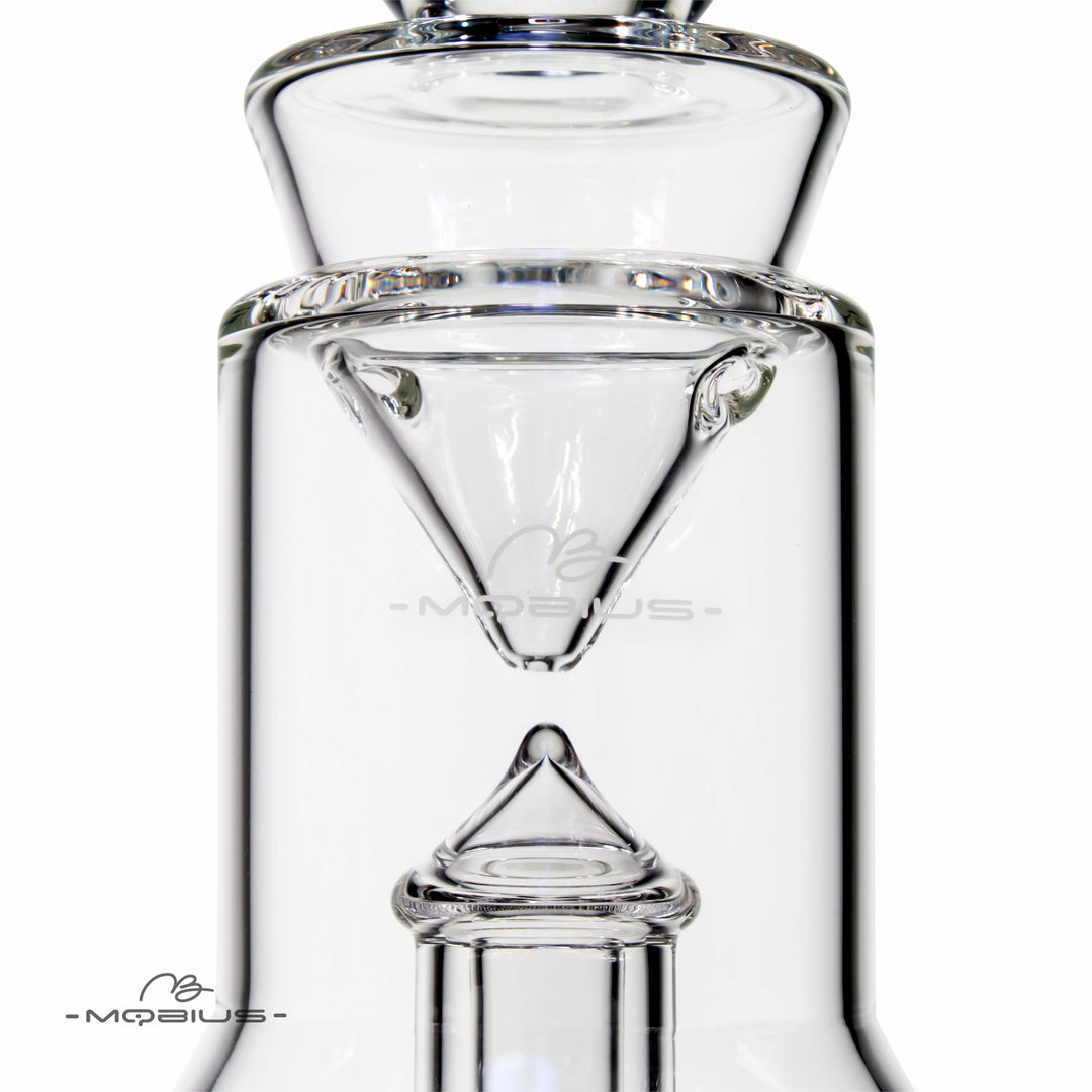 Mobius Glass 14ER beaker bong rear view of percolator