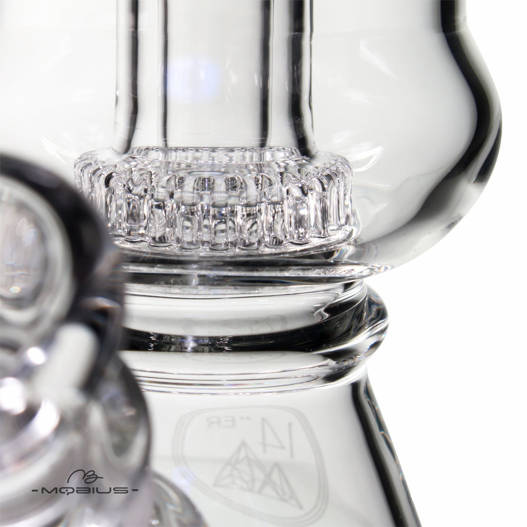 Mobius Glass 14ER beaker bong full profile view