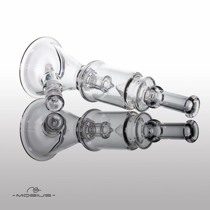 Mobius Glass 14ER beaker bong detail of slide and downstem
