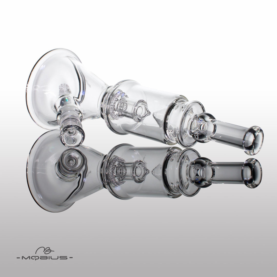 Mobius Glass 14ER beaker bong detail of slide and downstem