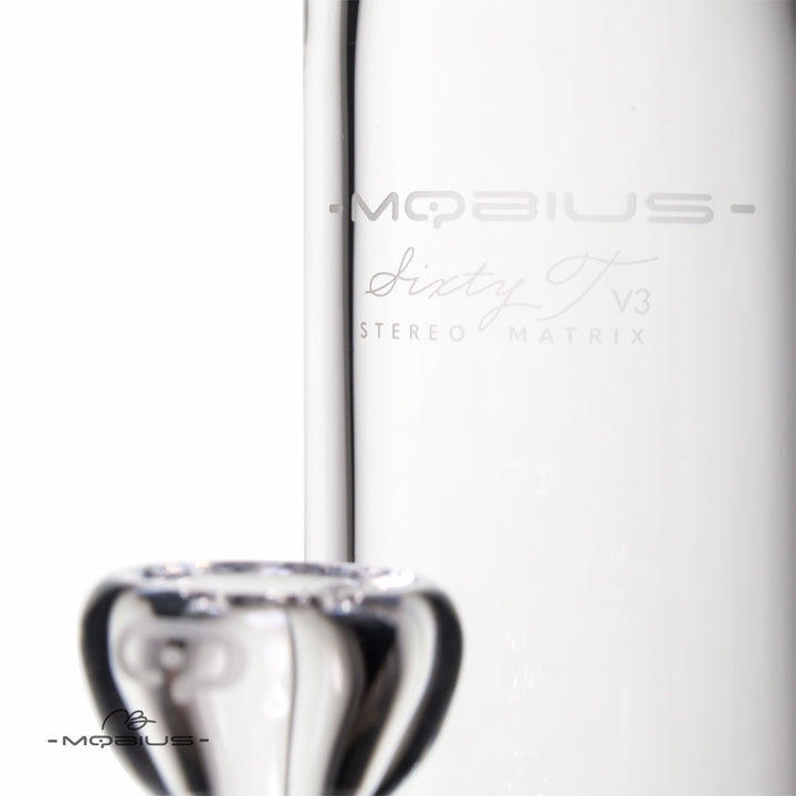 Mobius Glass 60T V3 Stereo Matrix bong close-up of joint and slide