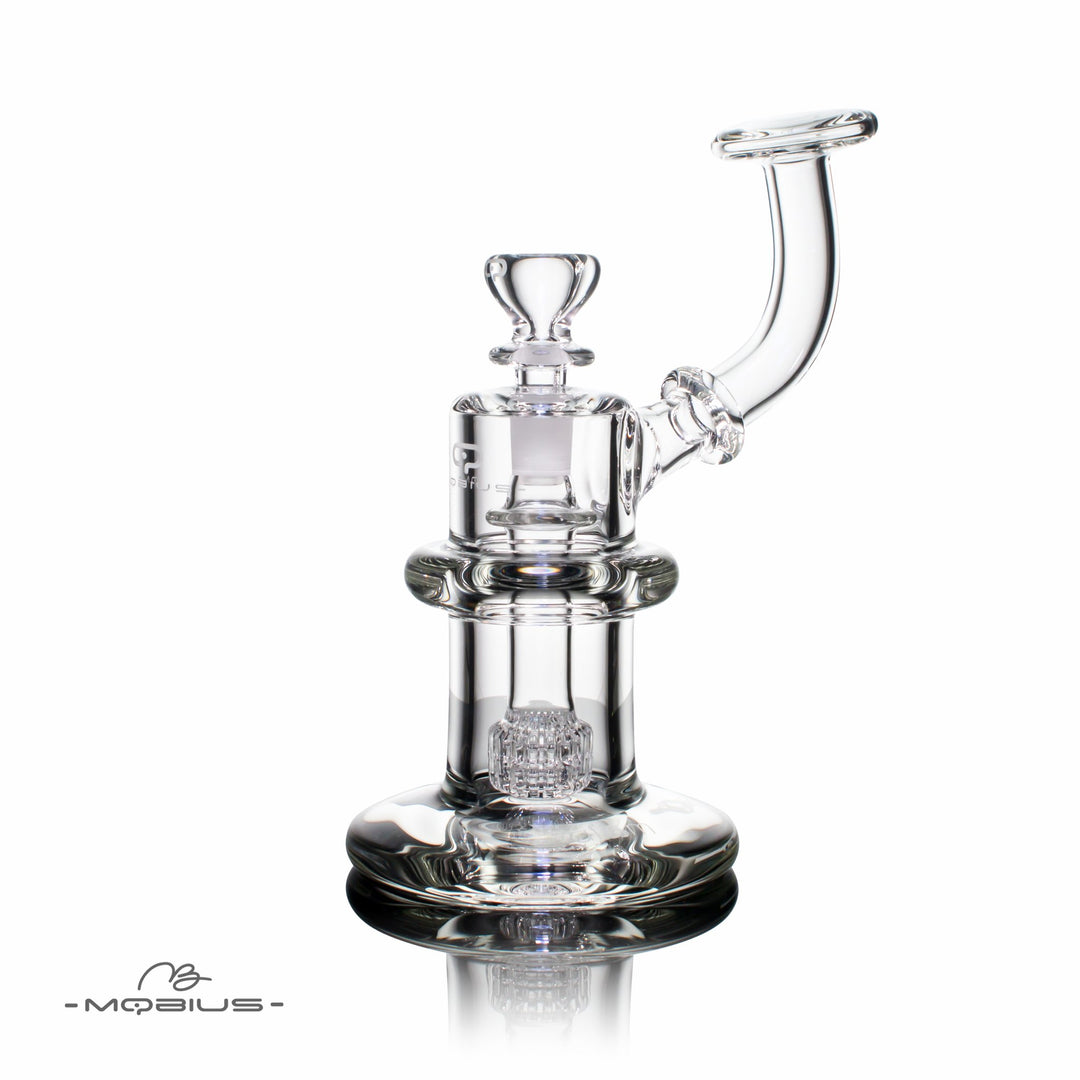 Mobius Glass Atom V2 Bubbler bong with 14mm female joint and atom percolator