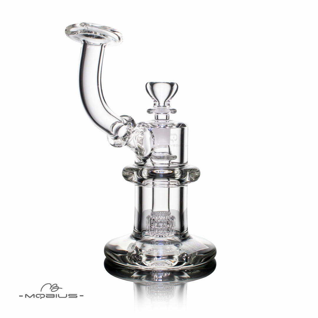 Mobius Glass Atom V2 Bubbler bong alternate angle of percolator
