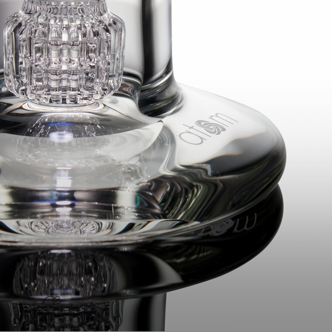 Mobius Glass Atom V2 Bubbler bong rear view of atom percolator
