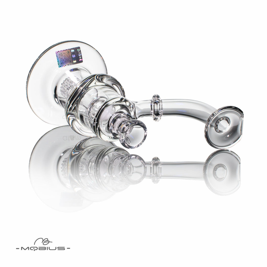 Mobius Glass Atom V2 Bubbler bong detail of base and downstem