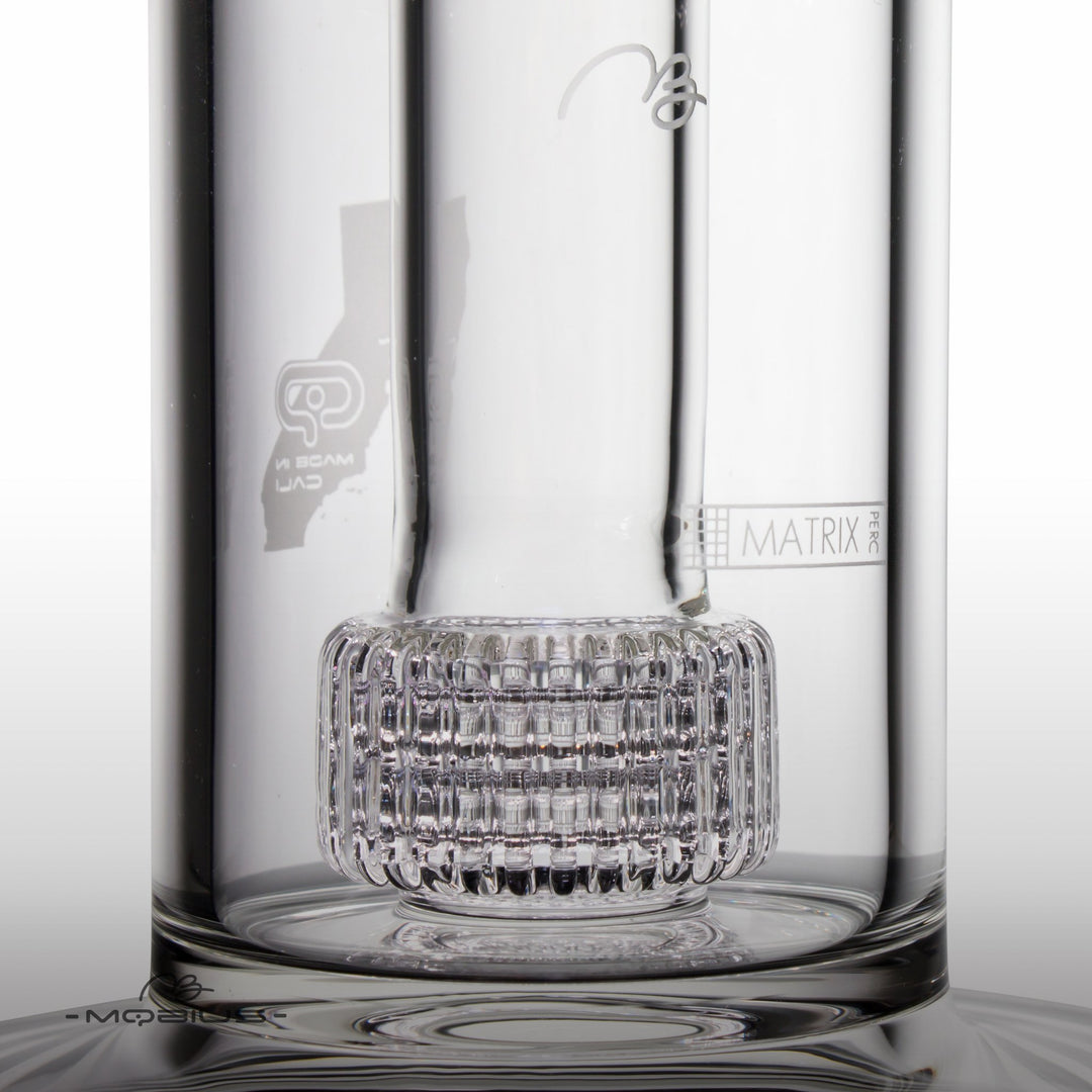 Mobius Glass Ion Matrix V1 bong rear view of percolator
