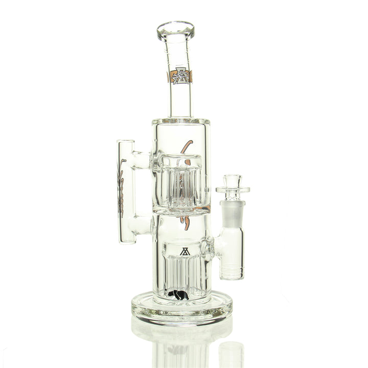 Moltn Glass 50mm Double Tree Perc Orange — alternate angle showing stacked tree percs detail