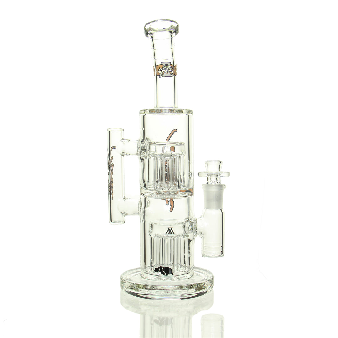 Moltn Glass 50mm Double Tree Perc Orange — alternate angle showing stacked tree percs detail
