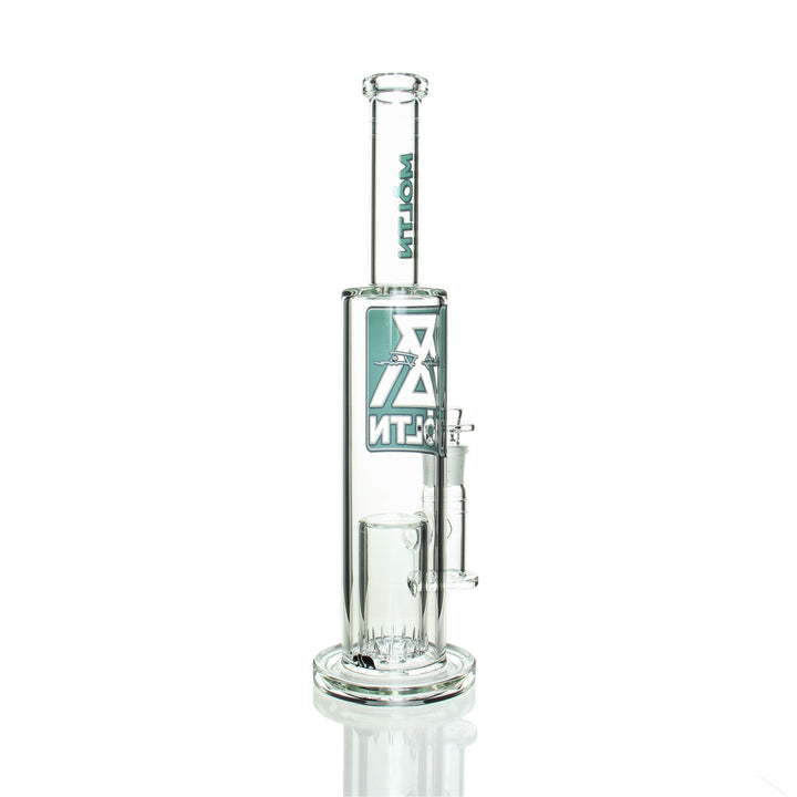 Moltn Glass 65mm Tall Single Can Perc Green — modular 65mm water pipe with single can percolator, hero shot