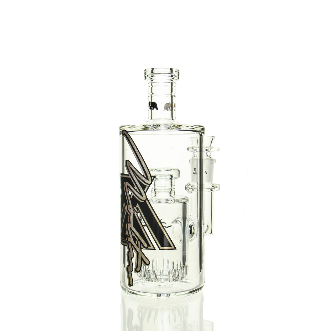 Moltn Glass 6in 80mm Signature Bottle Gold — alternate angle of the bottle water pipe