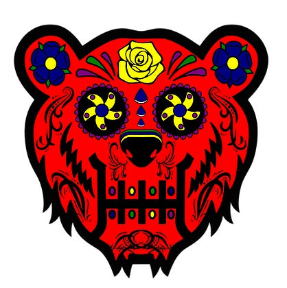 Moodmats Bear Quartz Bear Candy Red — round dab mat with Bear Quartz Bear Candy Red artwork