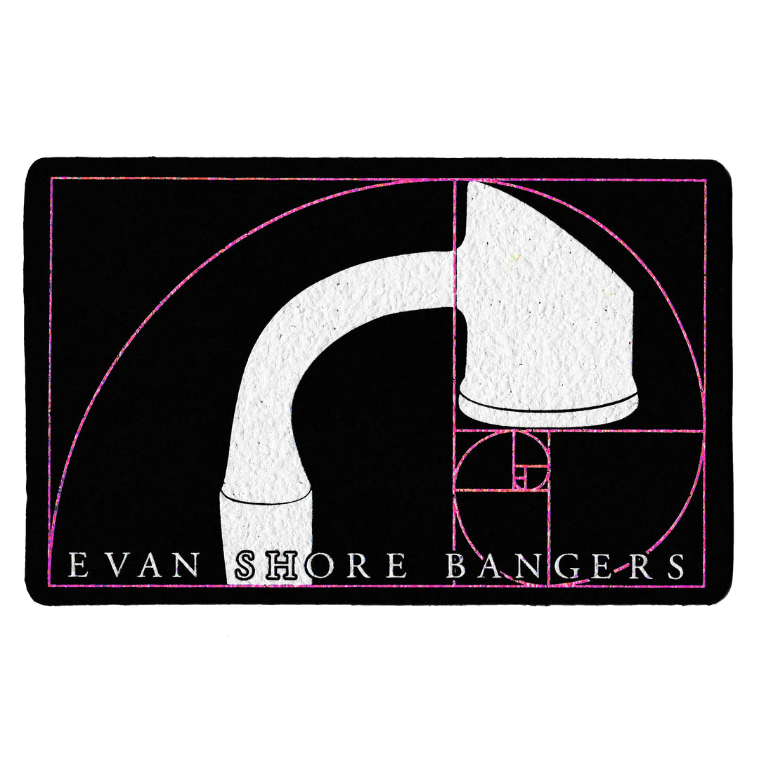 Moodmats Evan Shore Pink UV Mat — round dab mat with Evan Shore UV-reactive pink design
