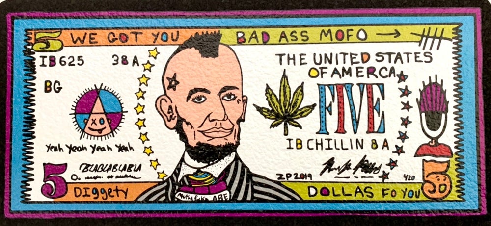 Moodmats Zach P — round artist-series dab mat with Zach P glass artwork and grippy rubber base