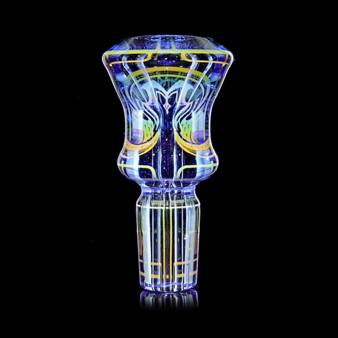 Mothership Glass 14mm Cerulean Slide Capricorn — 14mm bowl slide with Capricorn engraving, hero shot